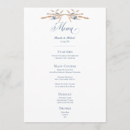 Menu Casamento Azul de Cornflores e Trigo