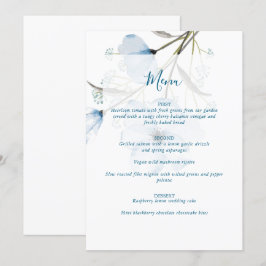 Menu Casamento Azul de Dusty Chic Elegante Moderno