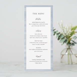 Menu Casamento Azul Desbotado Elegante Chic Costeiro