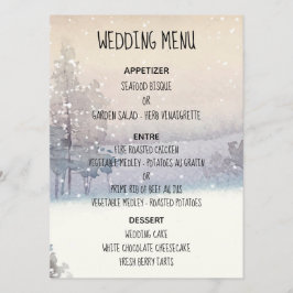 Menu Casamento Azul e Branco de inverno