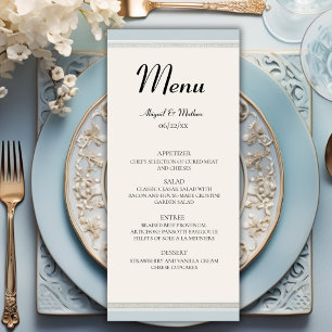 Menu Casamento Azul em Torre Eiffel de Paris Elegante