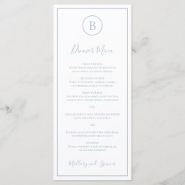 Menu Casamento Azul Empoeirado Tradicional Elegante