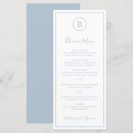Menu Casamento Azul Empoeirado Tradicional Elegante