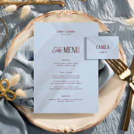 Menu Casamento Azul Frio e Borgonha