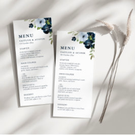 Menu Casamento azul marinho e azul empoeirado