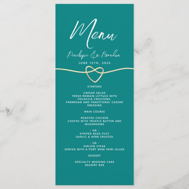 Menu Casamento Azul Minimalista  (Frente)