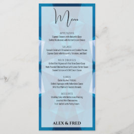 Menu Casamento Azul Moderno e Bonito
