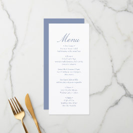 Menu Casamento Azul Monograma Minimalista Elegante