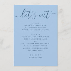 Menu Casamento Azul Pastel no Céu. Vamos Comer Jantar d