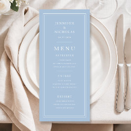 Menu Casamento Azul Pó Elegante