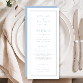 Menu Casamento Azul Pó Formal Mínimo