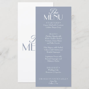 Menu Casamento Azul Poeirento Clássico Retro Dinheiro V
