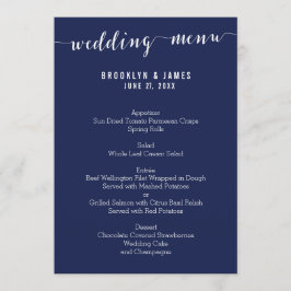 Menu Casamento Azul Simples Marinho