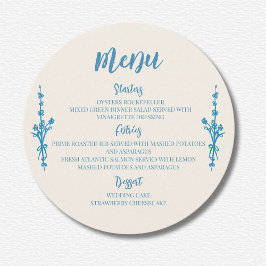 Menu Casamento Azulejo Azul