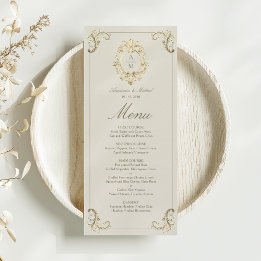 Menu Casamento Barroco em Ouro Vintage