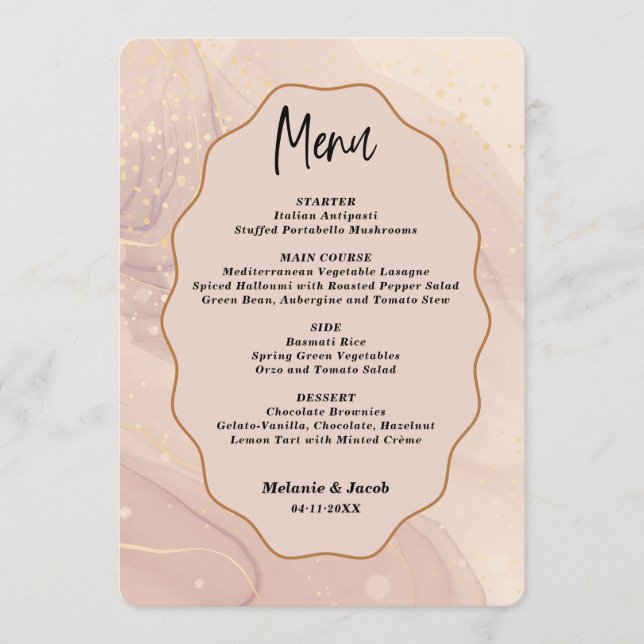 Menu Casamento Bege (Frente)