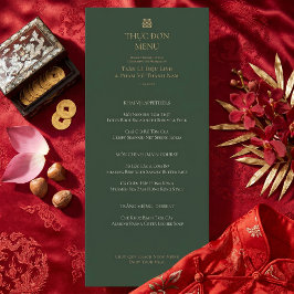 Menu Casamento Bilíngue Vietnamita Inglês Minimalista