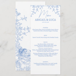 Menu Casamento Blue Chinoiserie Toile de Jouy