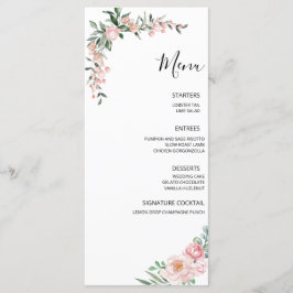 Menu Casamento Blush Pink Bloom
