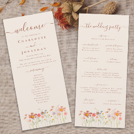 Menu Casamento Boho ao Ar Livre em um Campo de Flores S