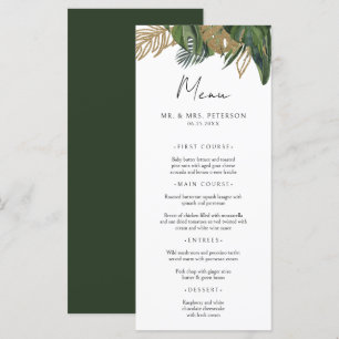 Menu Casamento Boho de Verão Botânico Tropical