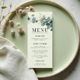 Menu Casamento Boho Elegante em Verde Salvia Eucalipto