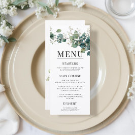 Menu Casamento Boho Elegante em Verde Salvia Eucalipto