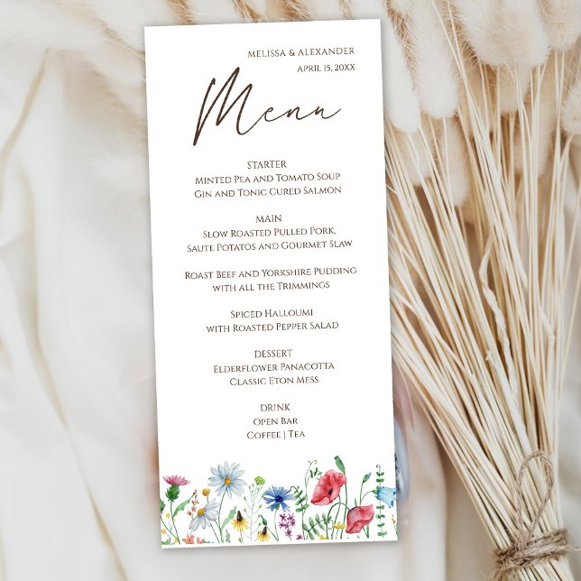 Menu Casamento Boho Flor Silvestre (Criador carregado)