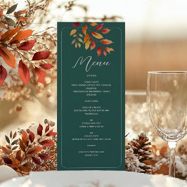 Menu Casamento Boho Outono em Verde Azul