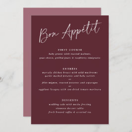 Menu Casamento Bon Appétit Merlot Burgundy