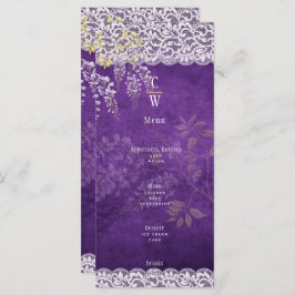 Menu Casamento bonito Roxo Roxo WISTERIA Lace