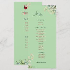 Menu Casamento Botânico de Eucalipto e Florais Brancas