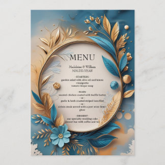 Menu Casamento Botânico de Luxo Elegante