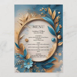 Menu Casamento Botânico de Luxo Elegante