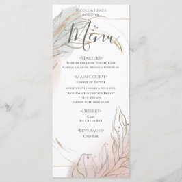 Menu Casamento Botânico de Sabugueiro Dourado e Rosa