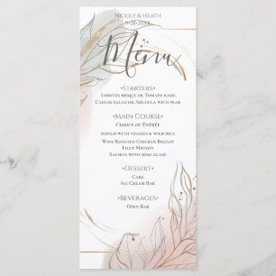Menu Casamento Botânico de Sabugueiro Dourado e Rosa