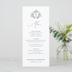 Menu Casamento Botânico Emerald Greenery Vintage