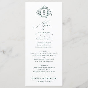 Menu Casamento Botânico Emerald Greenery Vintage