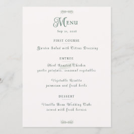 Menu Casamento Botânico Minimalista em Verde Sage Simpl