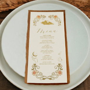 Menu Casamento Botânico Místico Vintage