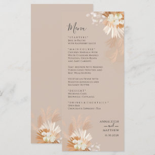 Menu Casamento Botânico Pampas Grass Terracotta