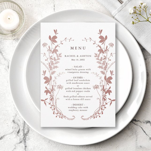 Menu Casamento Botânico Rosa Poético (Criador carregado)