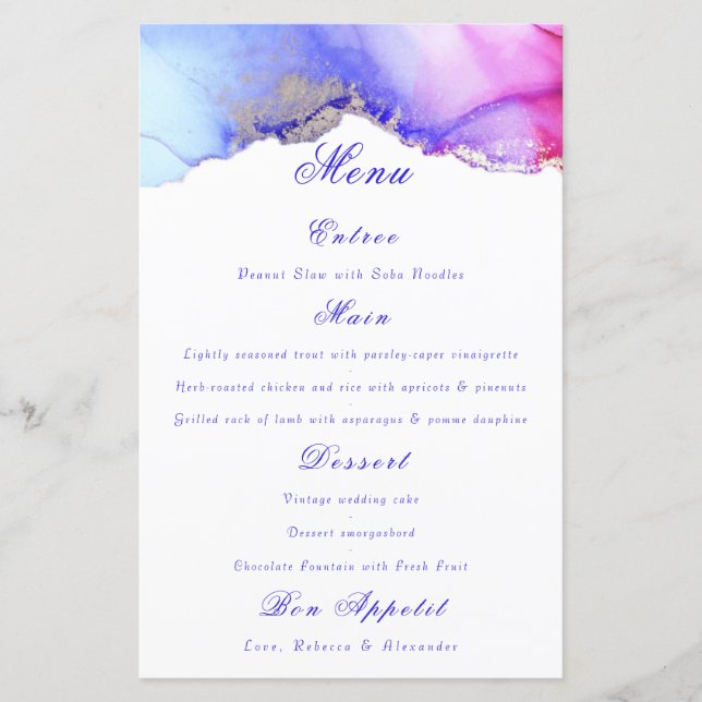 Menu Casamento Branco Chic Purple (Frente)