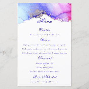 Menu Casamento Branco Chic Purple