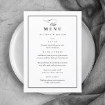 Menu Casamento Branco e Negro Elegante Clássico<br><div class="desc">Este Menu de Casamento Elegante Clássico é simples e versátil. Ele apresenta um design preto e branco chic com um monograma,  detalhes de script,  quadro simples e texto editável formal. Clique no botão editar para personalizar este design.</div>