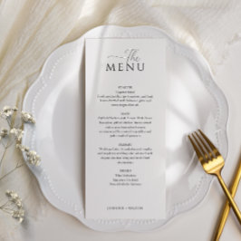 Menu Casamento branco Elegante Simples