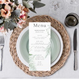 Menu Casamento Branco Rustic Fern Green Foliage