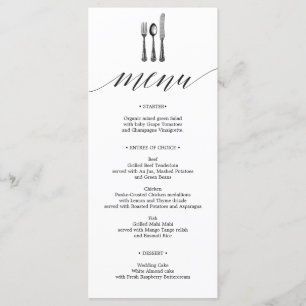 Menu Casamento Caligráfico - Menus de Casamento