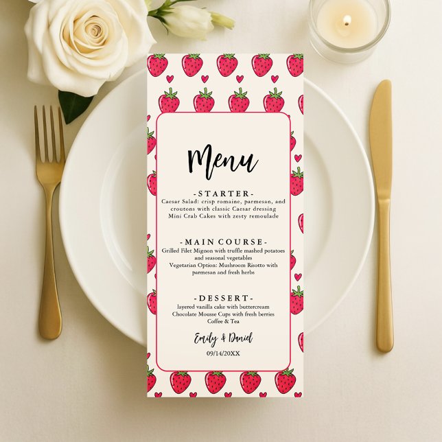 Menu Casamento Caprichoso de Morango Rosa (Sweet strawberry wedding design for a fun romantic celebration)