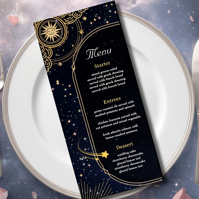 Menu Casamento celestial de sol e lua (Criador carregado)